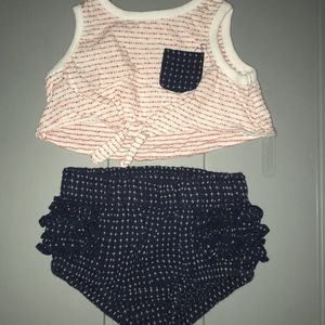 Red white and blue baby outfit